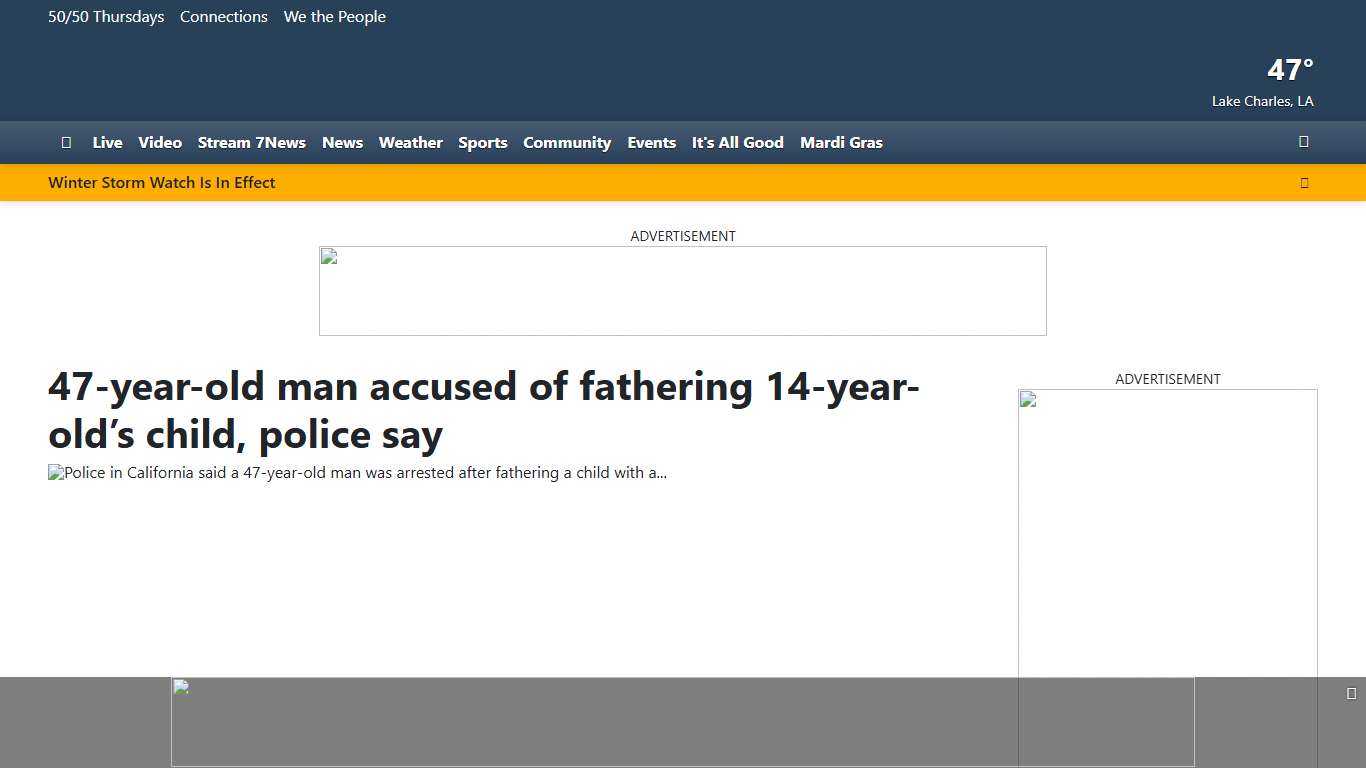 47-year-old man accused of fathering 14-year-old’s child, police say